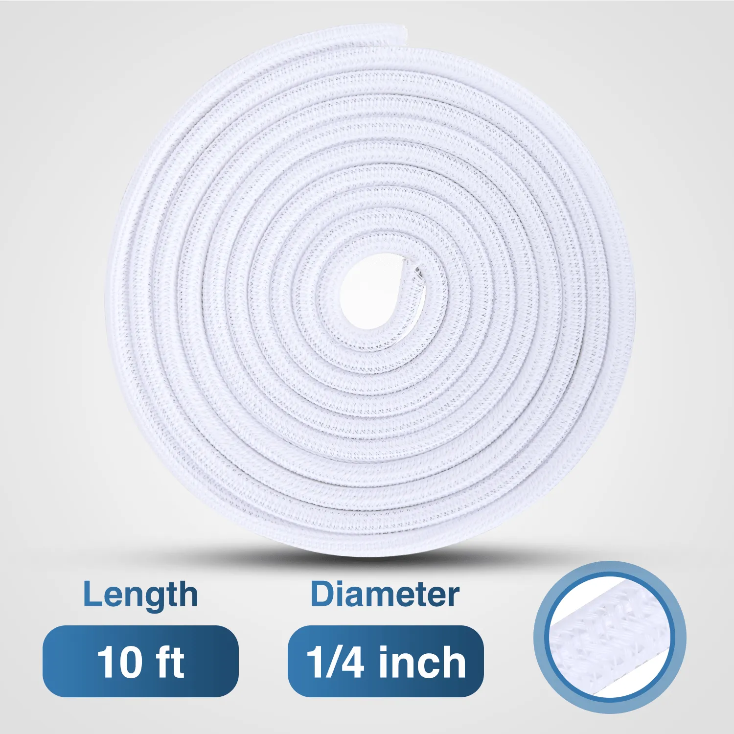 10ft-1/4inch White Cable Management Sleeves