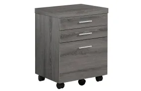 17.75" X 18.25" X 25.25" Dark Taupe Black Particle Board 3 Drawers  Filing Cabinet