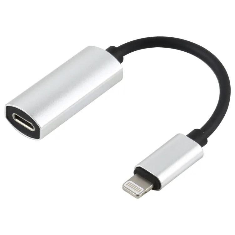 2 in 1 8 Pin Male to Dual 8 Pin Female Charging and Listening to Music Audio Earphone Adapter, Compatible with All IOS Systems(Silver)