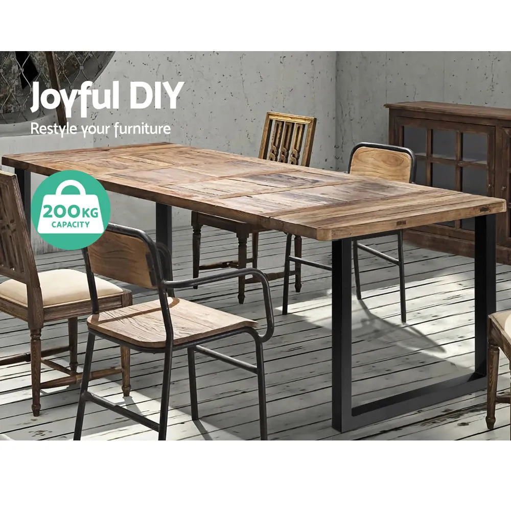 2x Coffee Dining Table w/ Legs Steel Industrial Vintage Bench Metal Box Shape 710MM