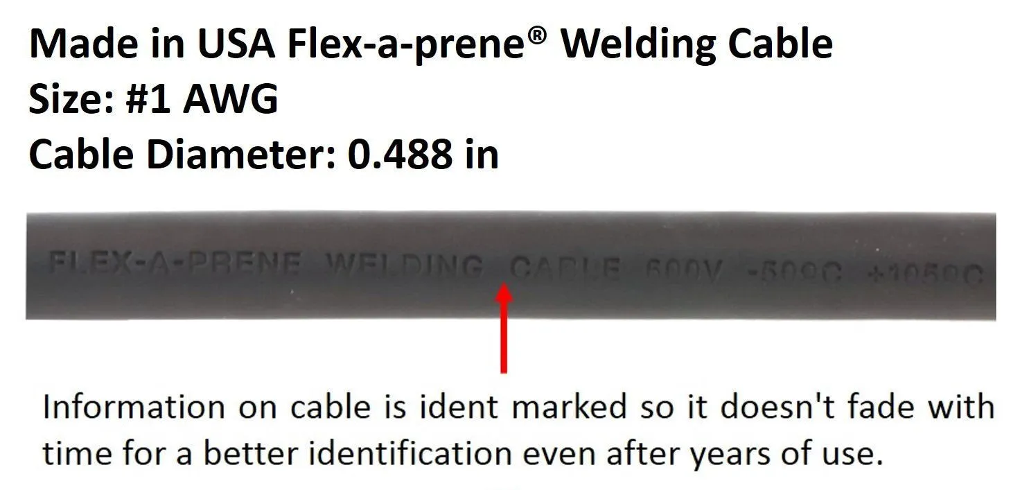 300 Amp Welding Ground Clamp Lead Assembly - #1 AWG cable