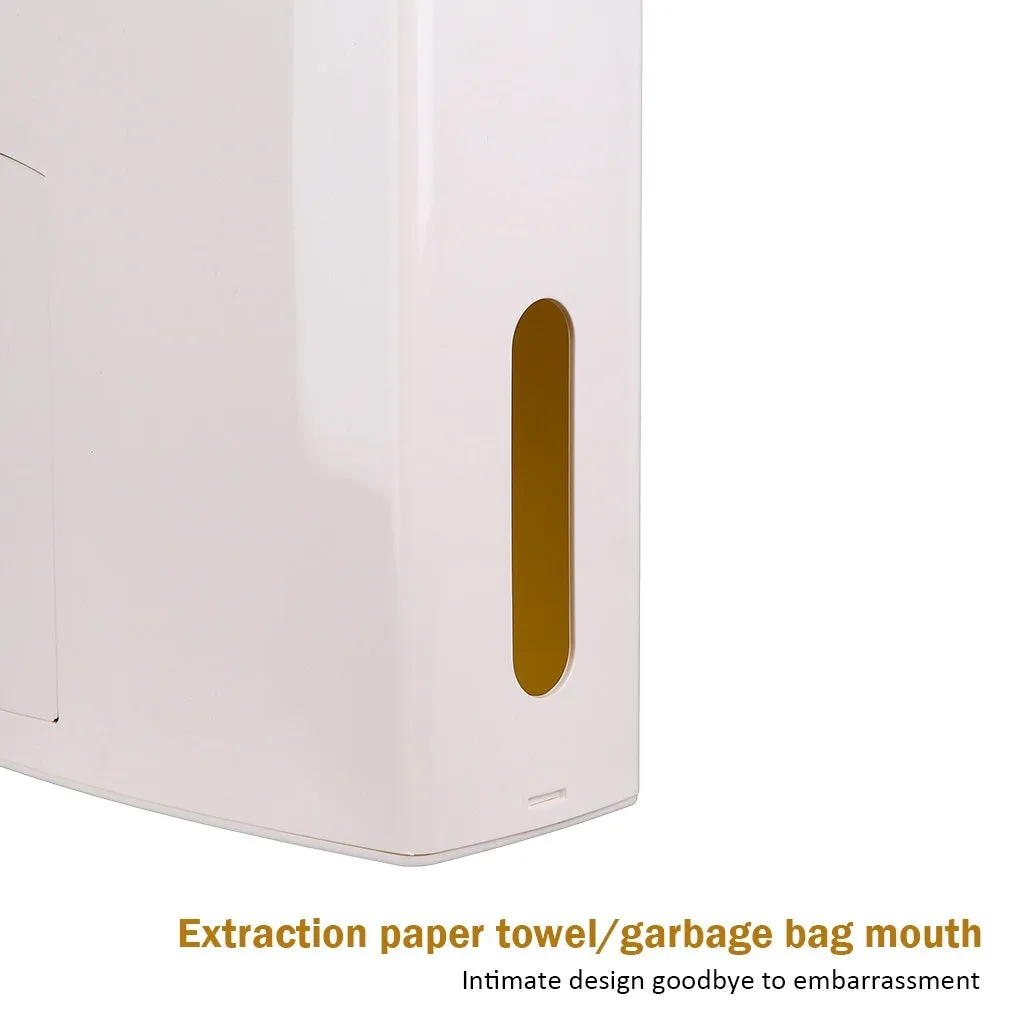 4-in-1 New Toilet Trash Can Brush Set with Toilet Brush, Bathroom Waste Bin Dustbin Garbage Bucket Bag