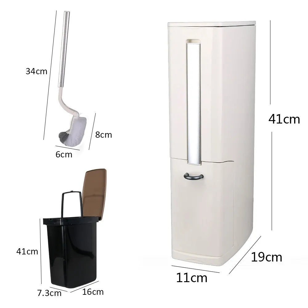 4-in-1 New Toilet Trash Can Brush Set with Toilet Brush, Bathroom Waste Bin Dustbin Garbage Bucket Bag