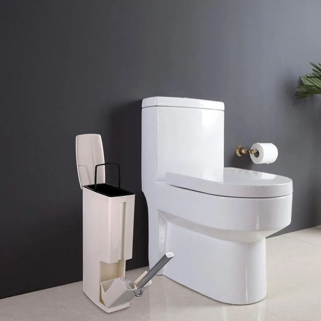 4-in-1 New Toilet Trash Can Brush Set with Toilet Brush, Bathroom Waste Bin Dustbin Garbage Bucket Bag