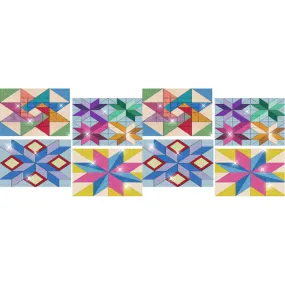 4PCS Geometric Diamond Place Mats Diamond Painting Placemats Glitter Sparkle Set