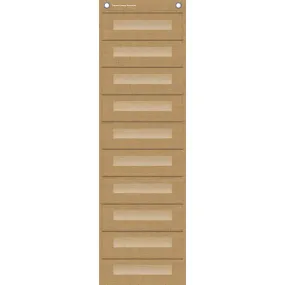 #57619 FILE STORAGE POCKET CHART BURLAP