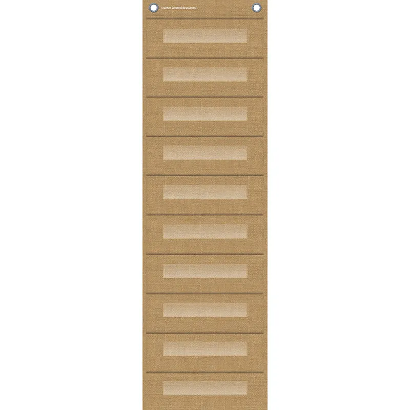 #57619 FILE STORAGE POCKET CHART BURLAP
