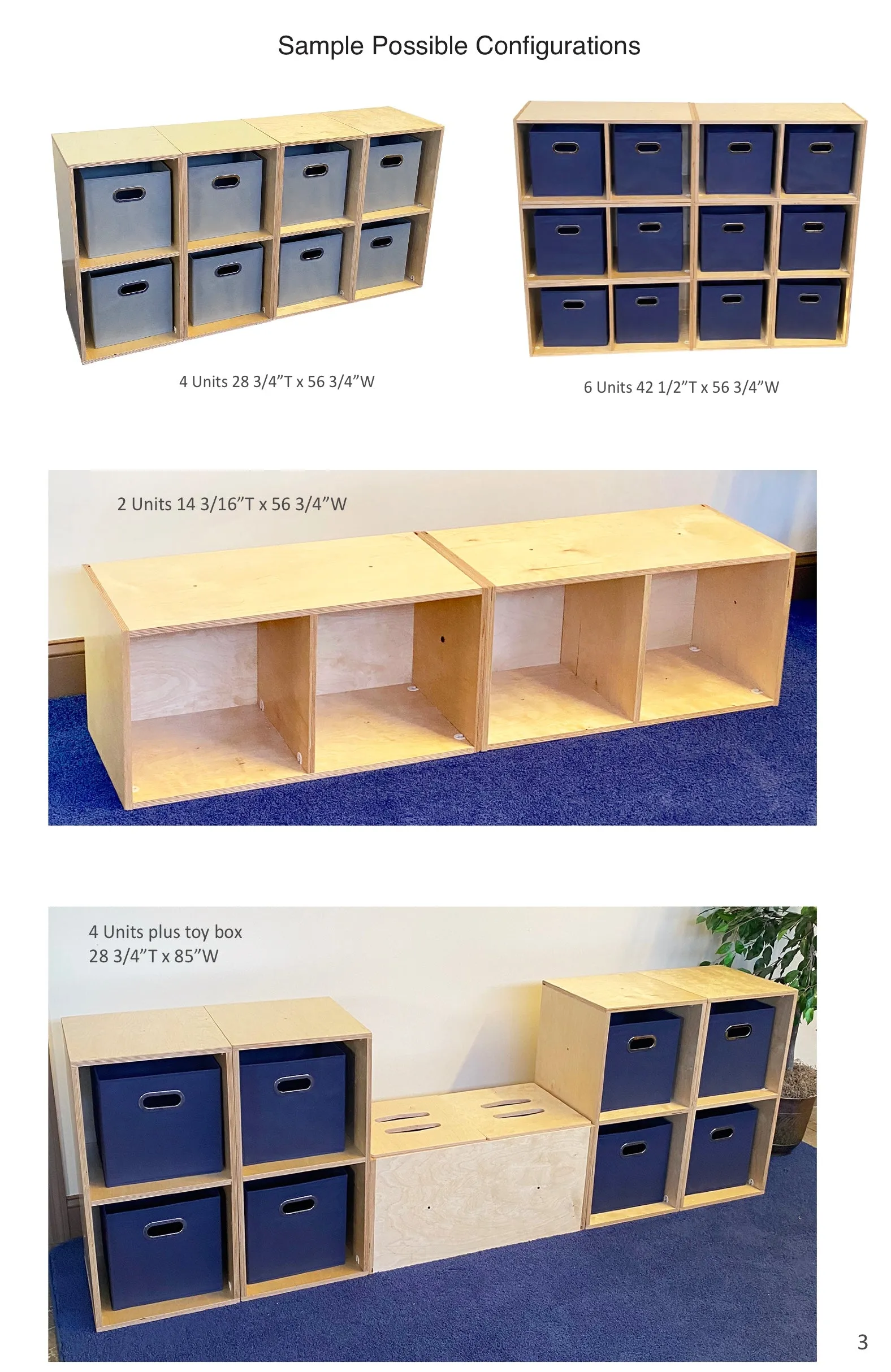 #58970 KUBeez  Modular birch storage cabinet, 1-pack,5/8” birch back, Fully Assembled