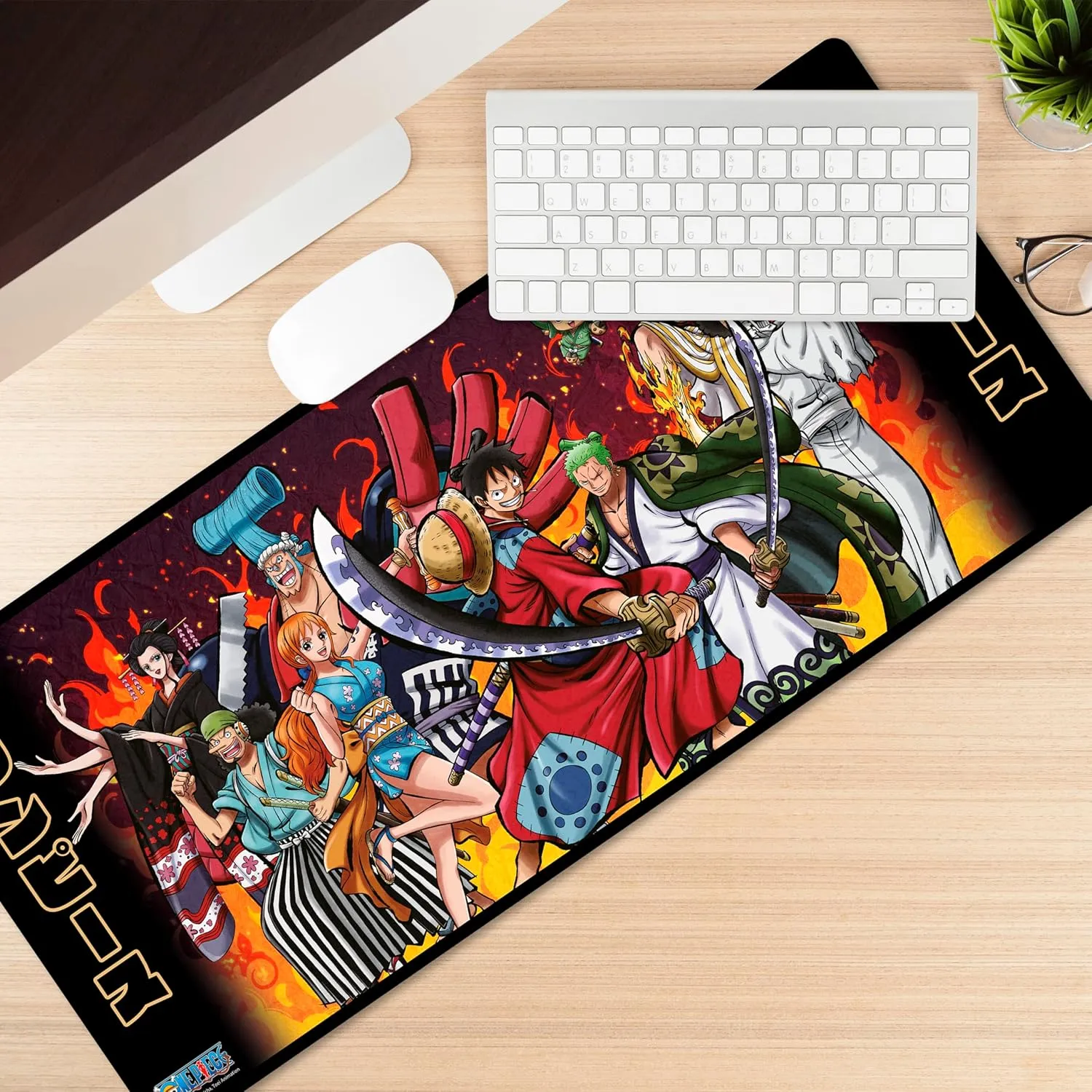 Abysse America - One Piece Wano Battle Gaming Mousepad Mat 35"x16" Non-Slip Rubber Anime Office