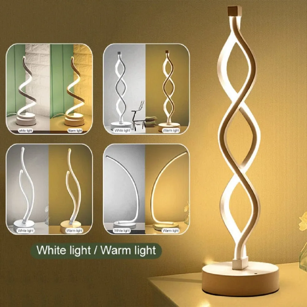 Acrylic Iron Curved Modern Spiral Light