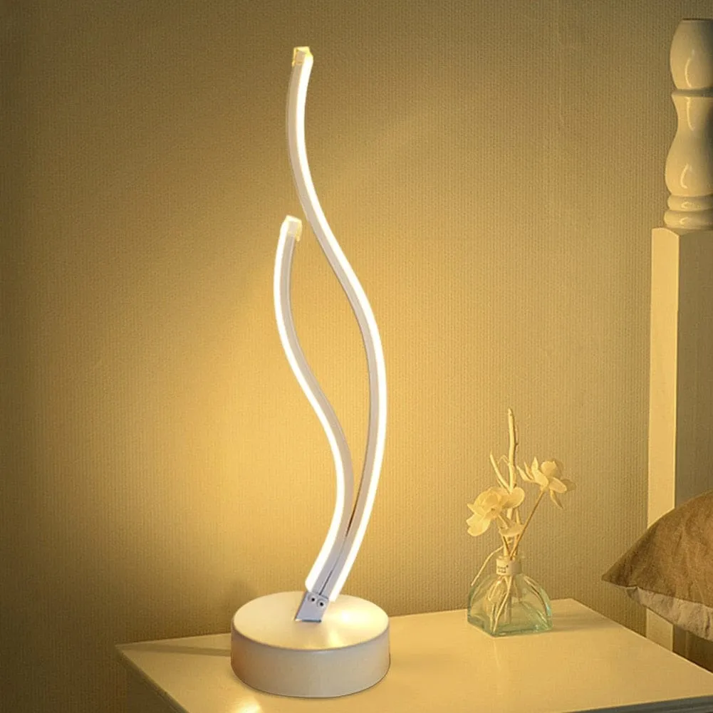 Acrylic Iron Curved Modern Spiral Light