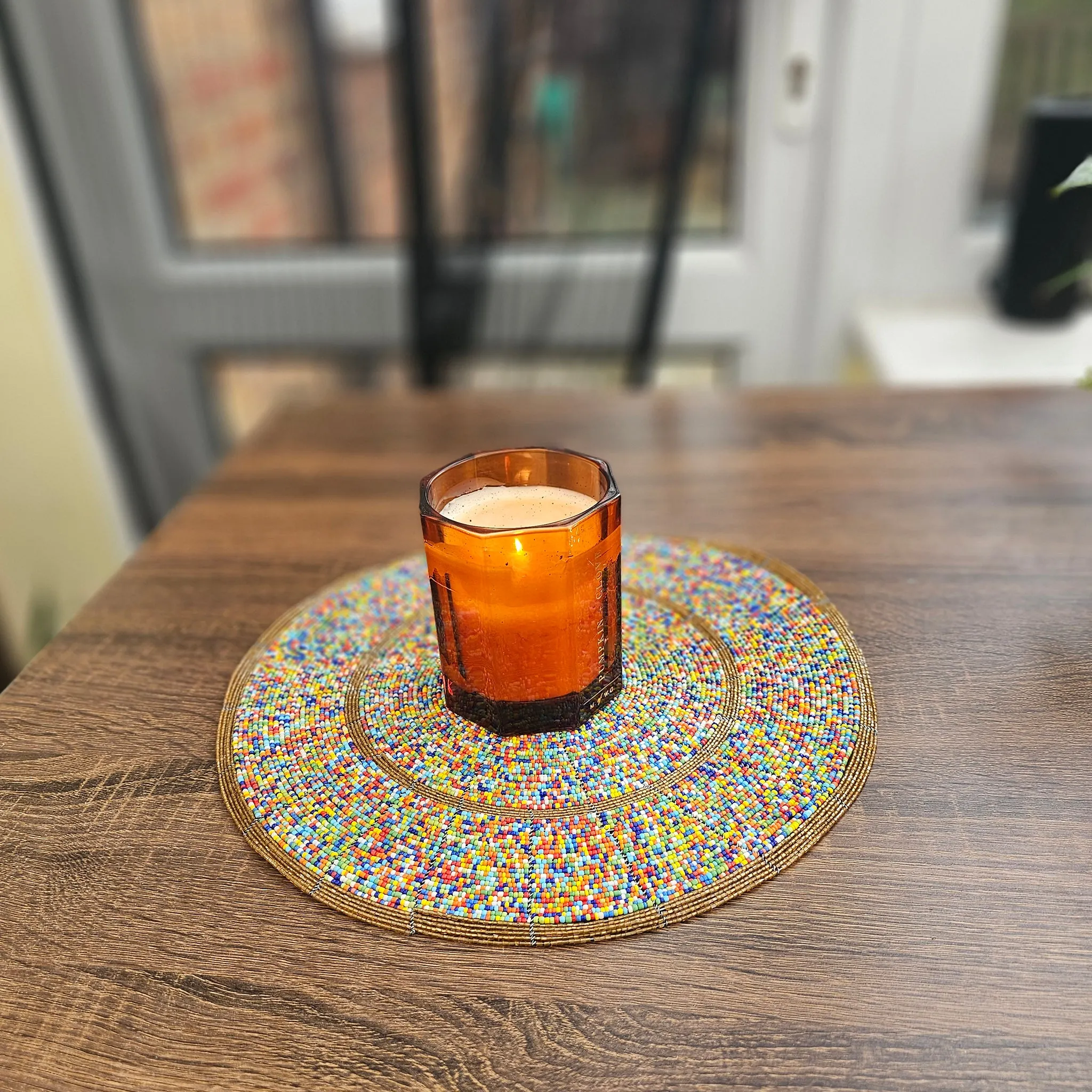 African Beaded Placemat – Maasai Beaded Mats – Zakia