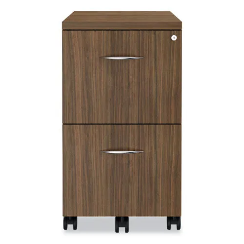 Alera Valencia Series Mobile Pedestal, Left Or Right, 2 Legal/letter-size File Drawers, Modern Walnut, 15.38" X 20" X 26.63"