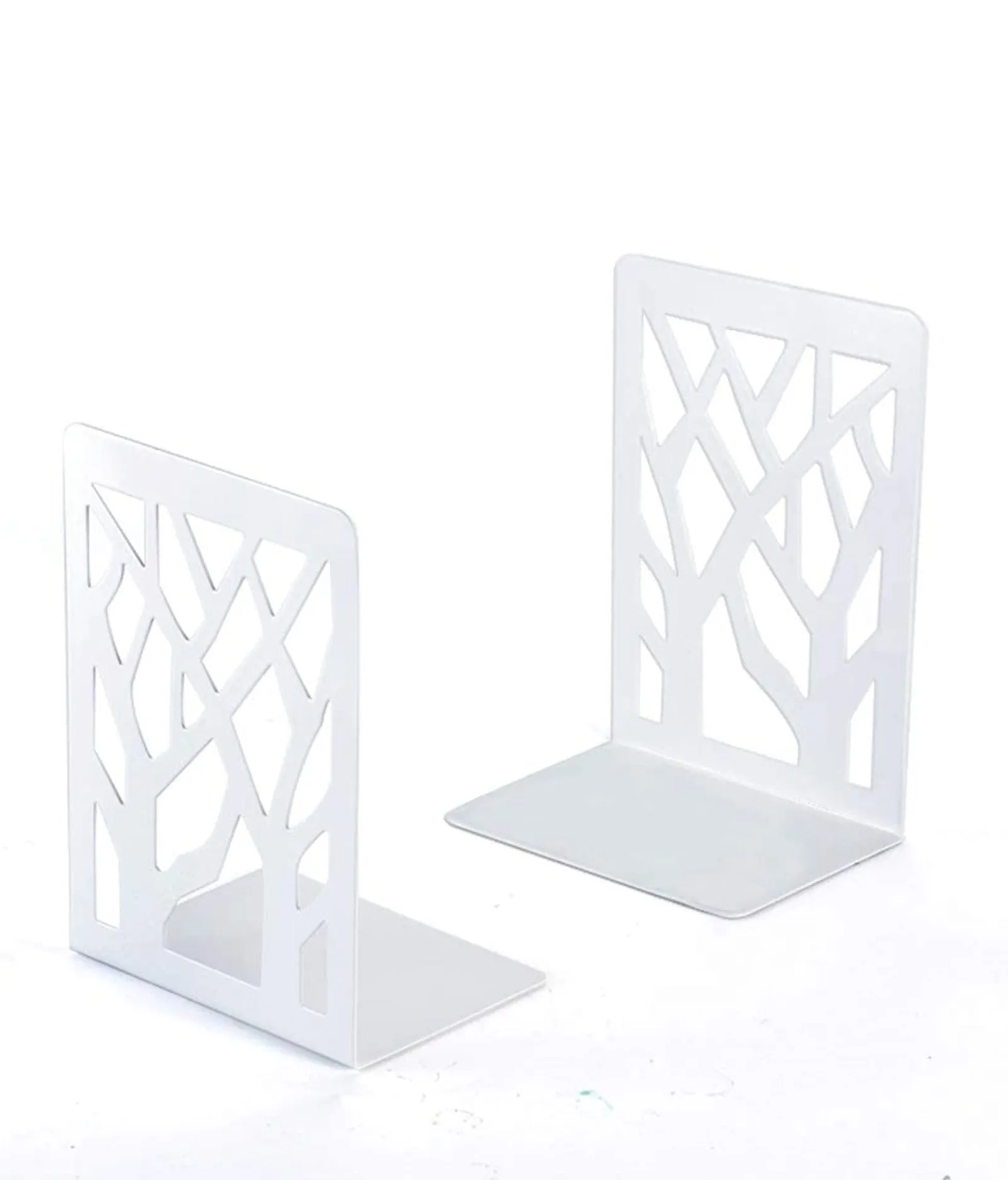 American-Elm Metal Bookends for Shelves - Non-Skid Base Book End Holders for Office- 2 Pcs Per Pack