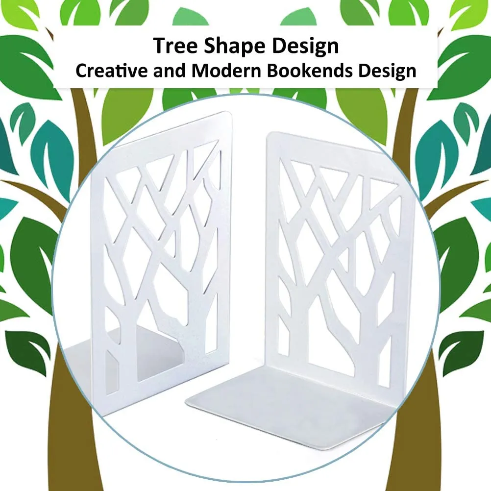 American-Elm Metal Bookends for Shelves - Non-Skid Base Book End Holders for Office- 2 Pcs Per Pack