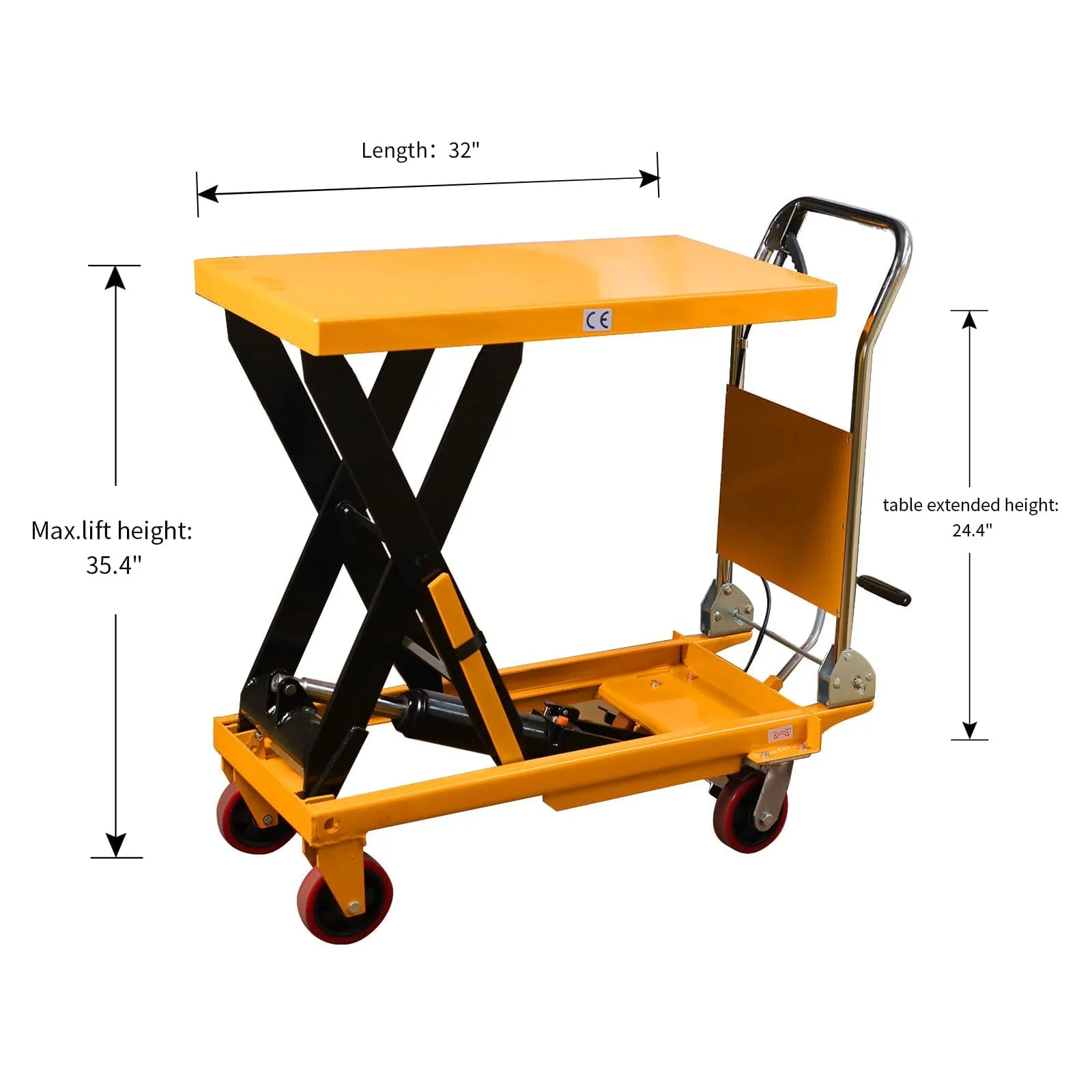 Apollolift Single Scissor Lift Table  1100lbs. 35.4" lifting height - A-2002