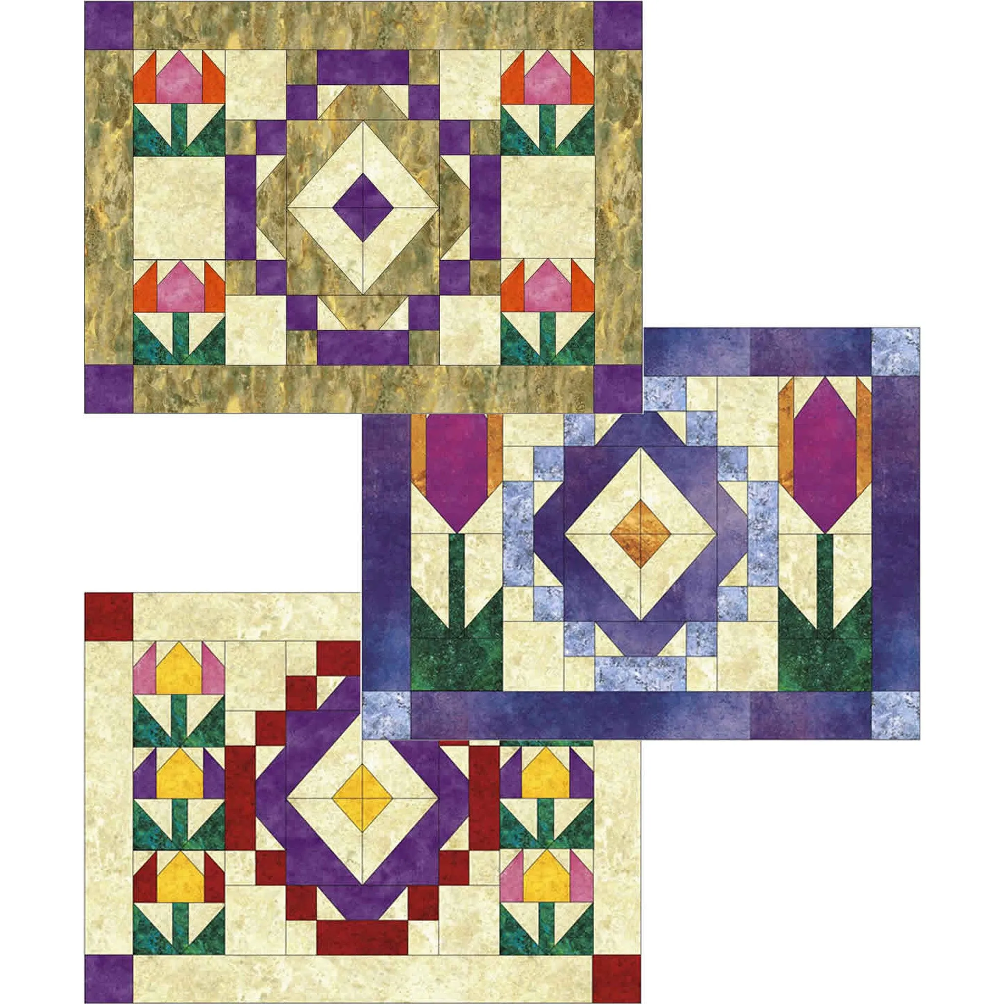April Tulips Placemats NDD-125e - Downloadable Pattern