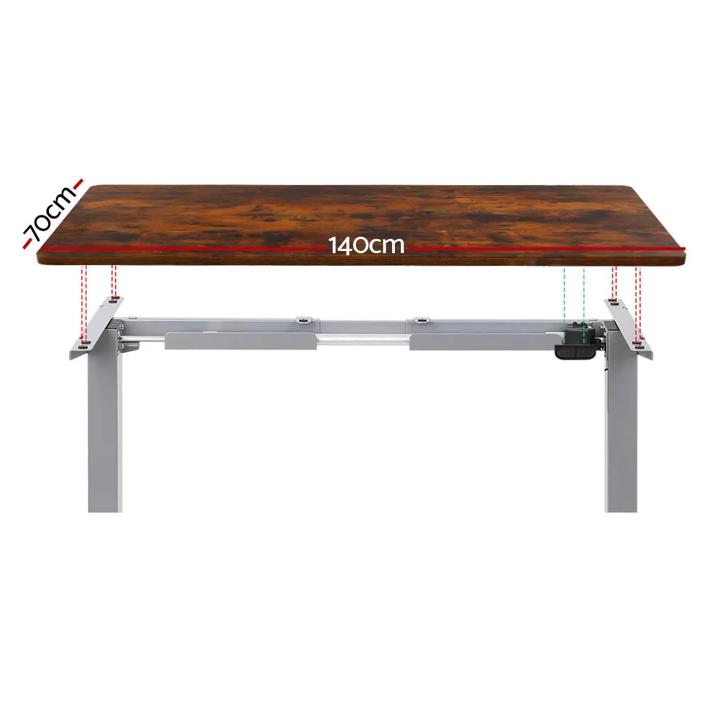 Artiss Standing Desk Motorised 140cm Rustic Brown