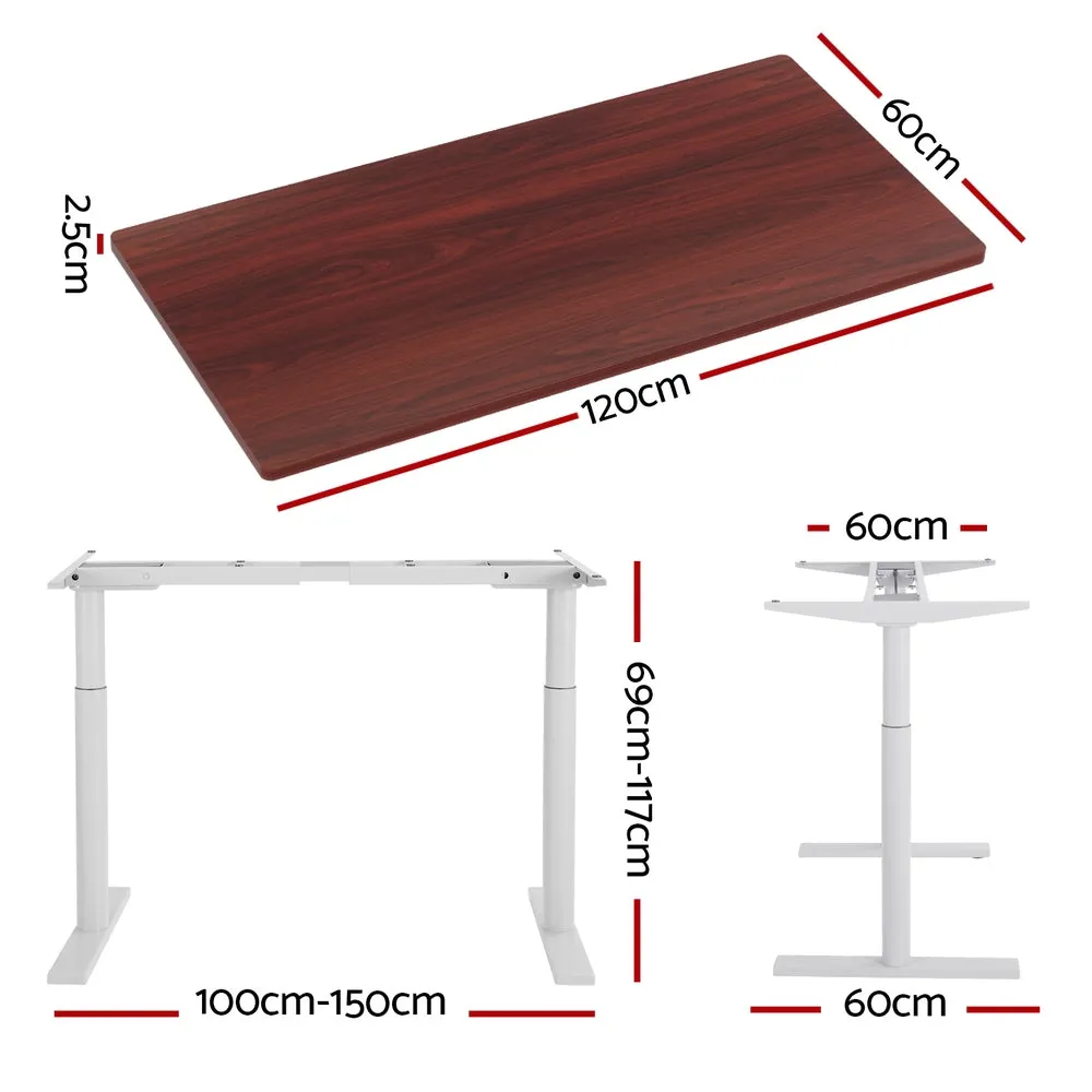 Artiss Standing Desk Motorised Electric Dual Motor 120cm Walnut