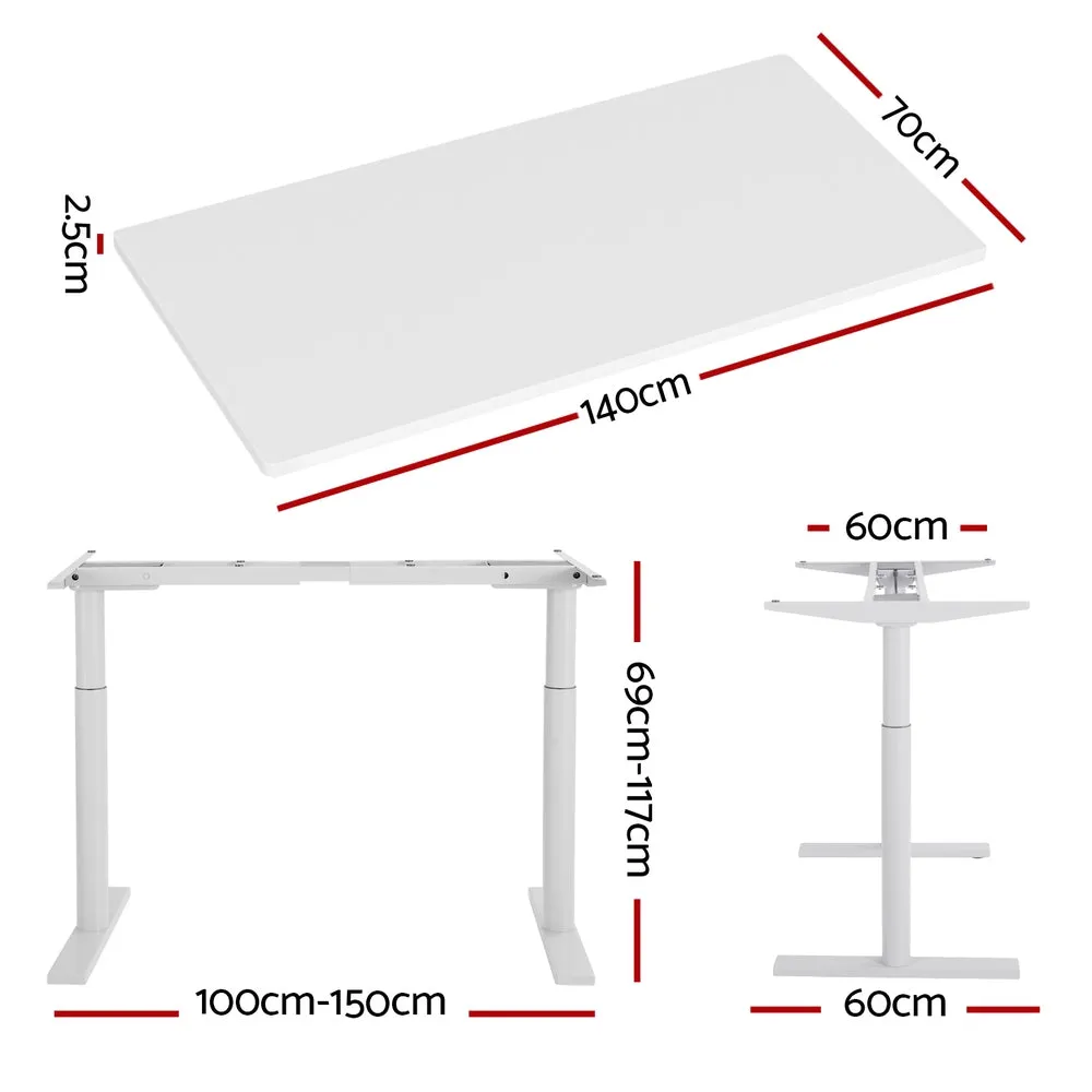 Artiss Standing Desk Motorised Electric Dual Motor 140cm White
