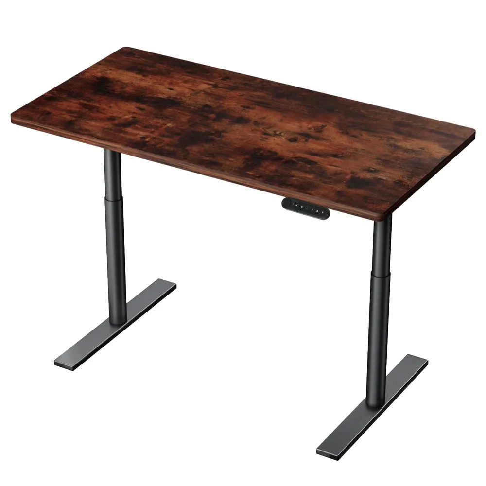 Artiss Standing Desk Motorised Electric Dual Motor Rustic Brown 120cm