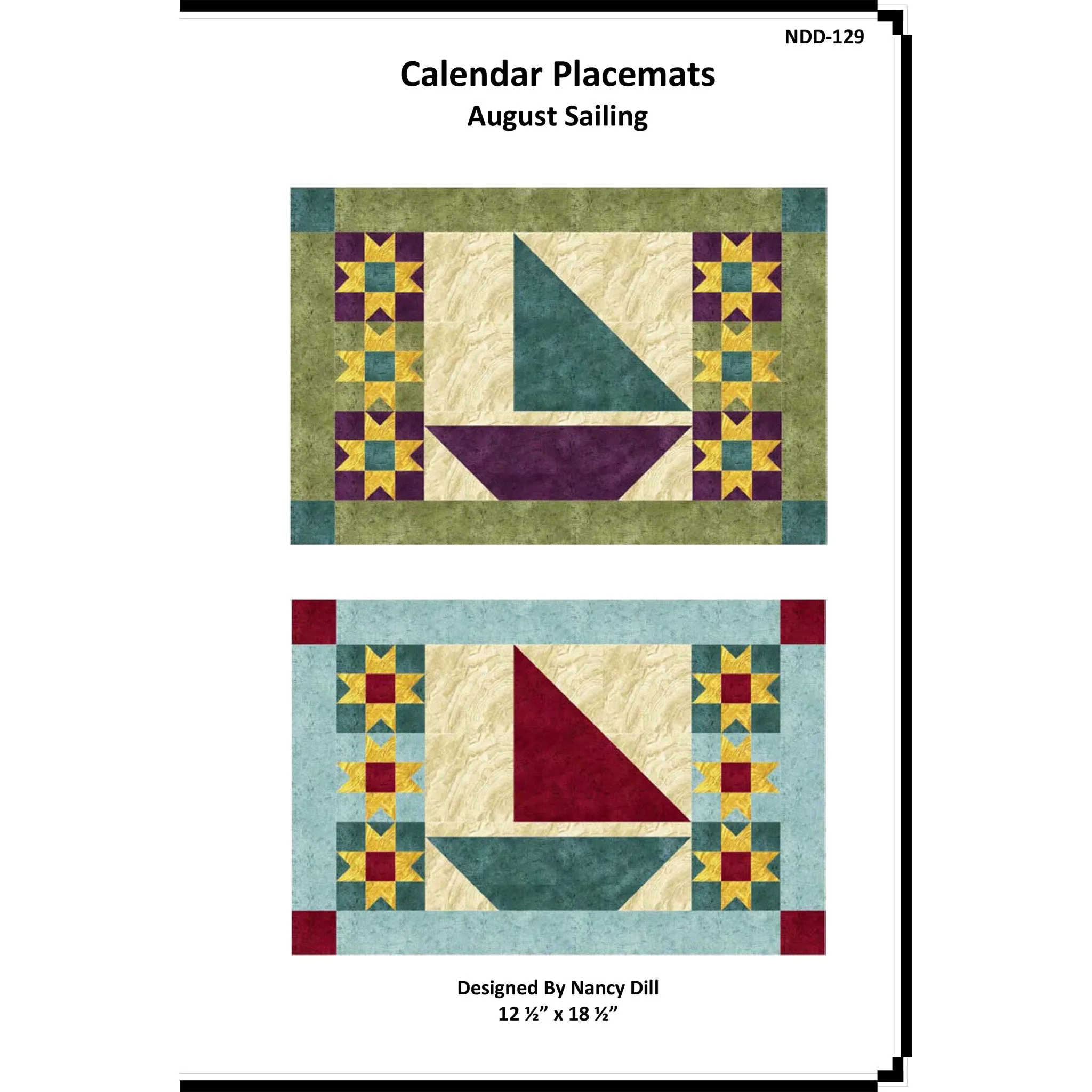 August Sailing Placemats NDD-129e - Downloadable Pattern