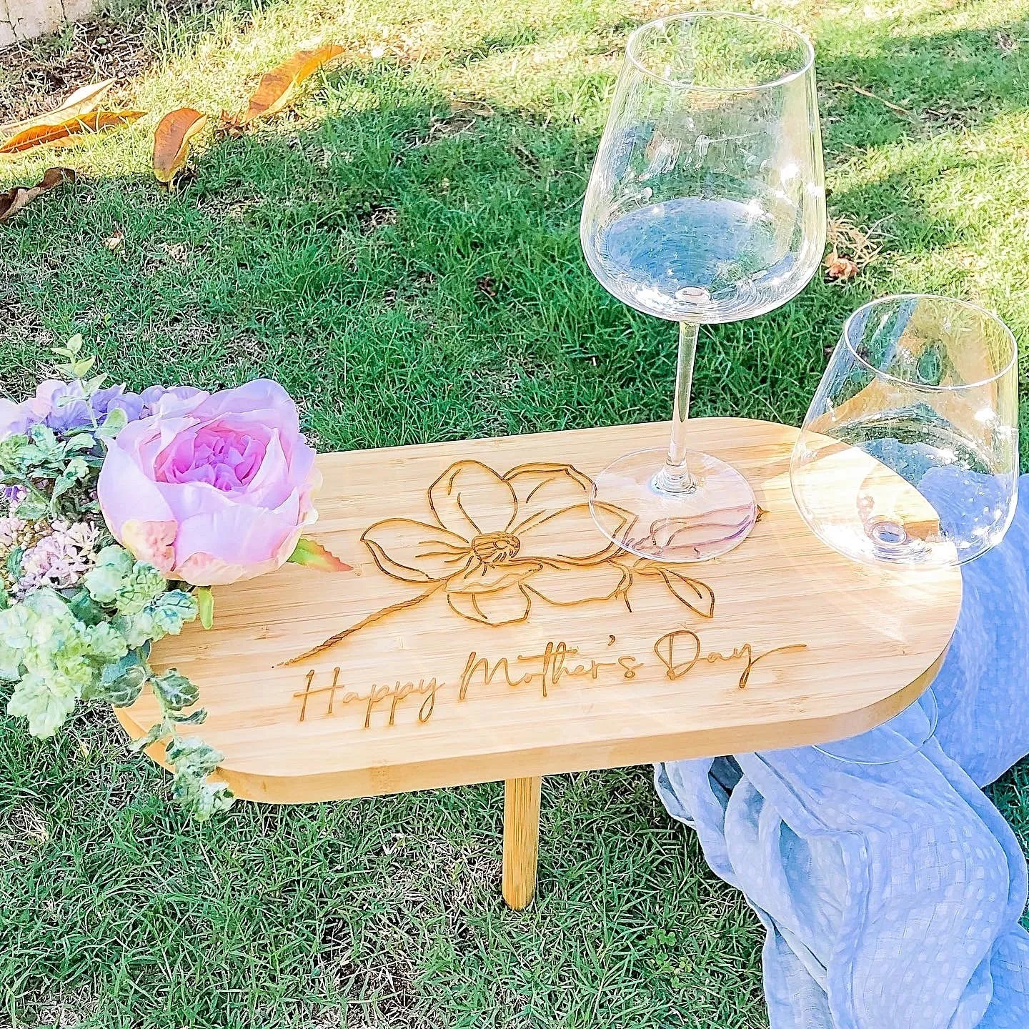 Bamboo Mini Wine/Picnic Board