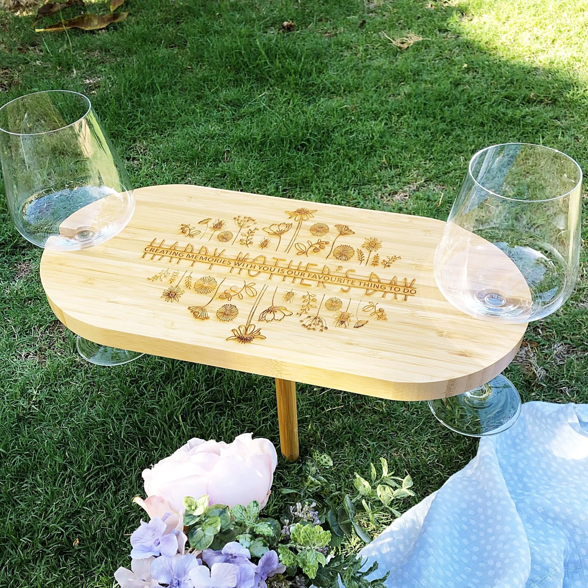 Bamboo Mini Wine/Picnic Board