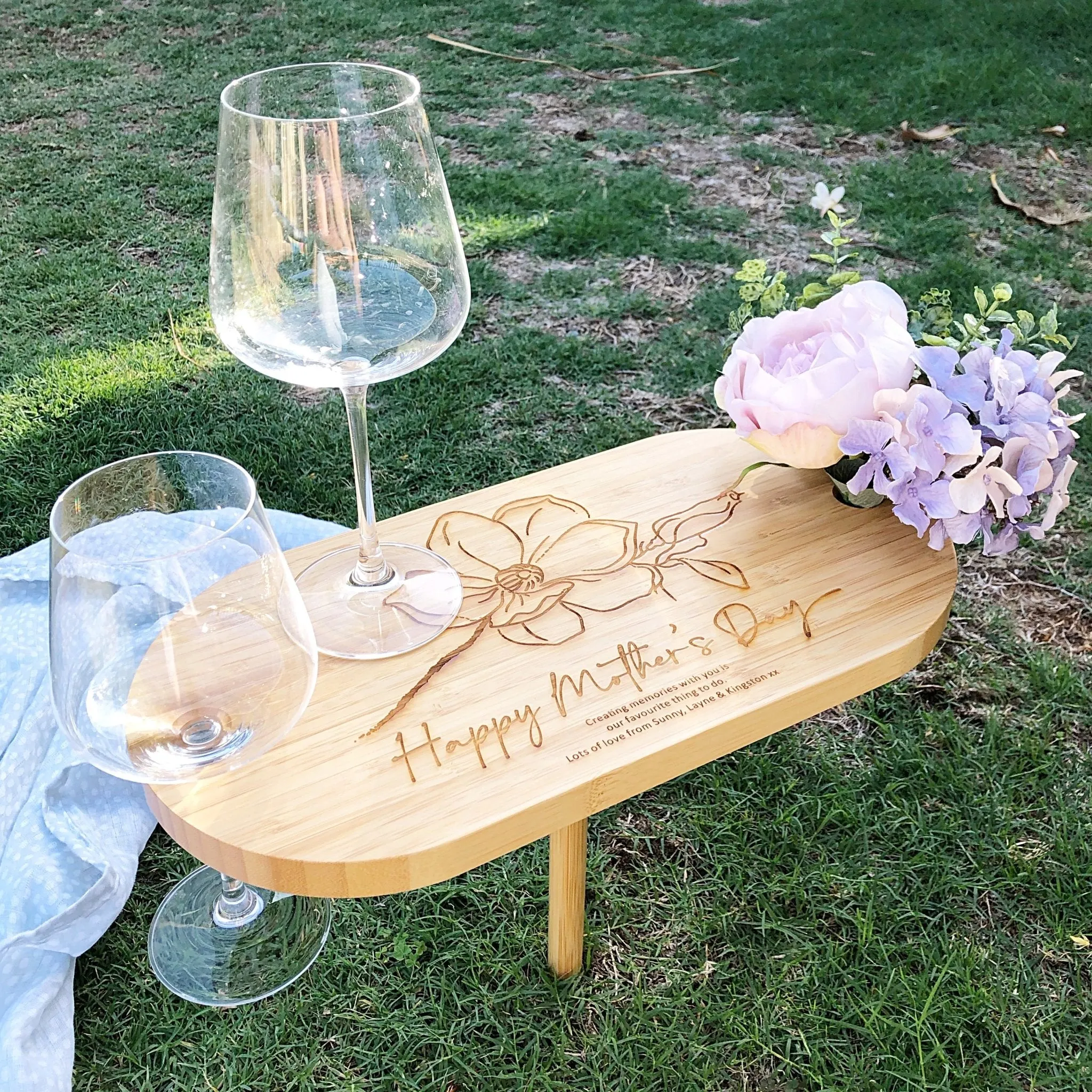 Bamboo Mini Wine/Picnic Board