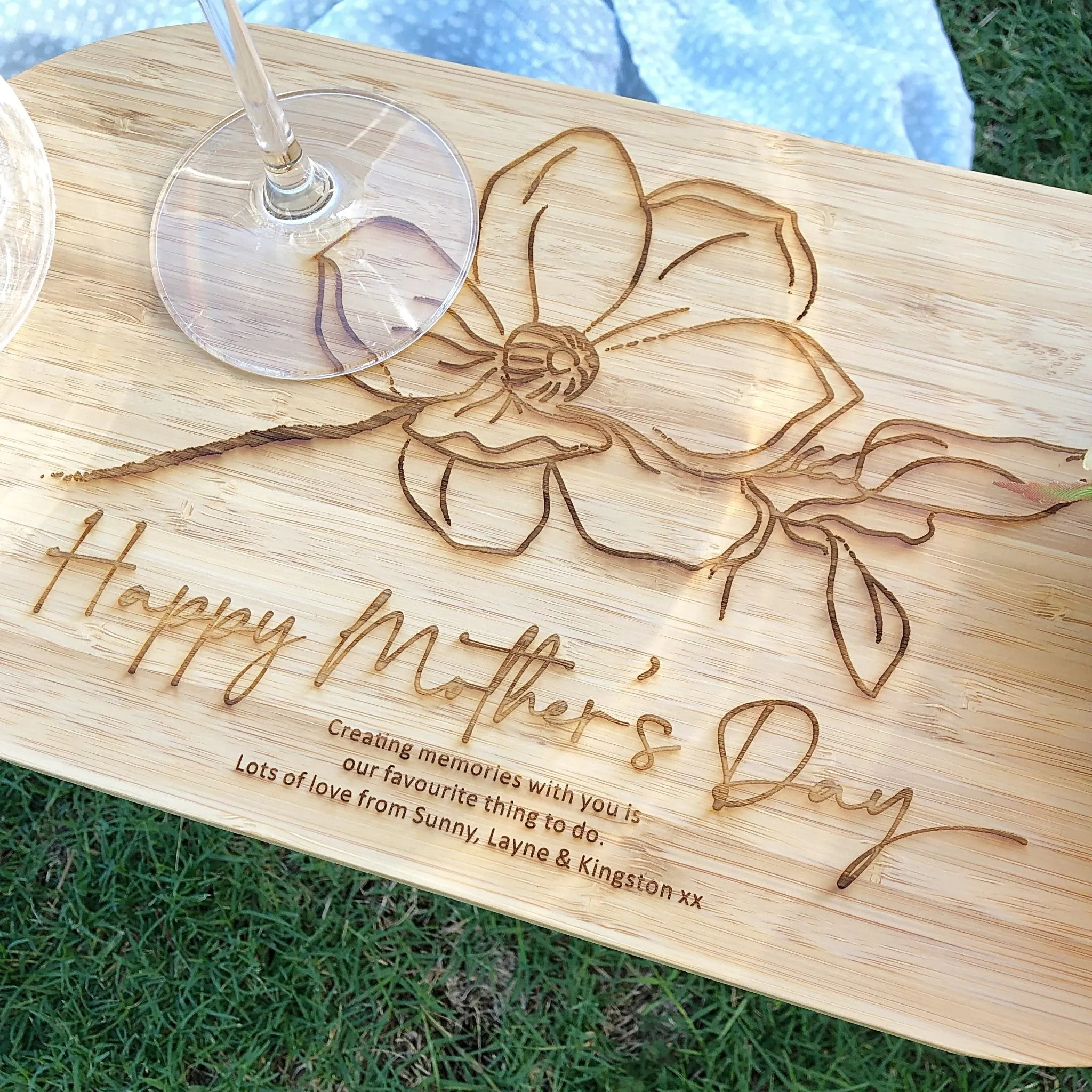 Bamboo Mini Wine/Picnic Board