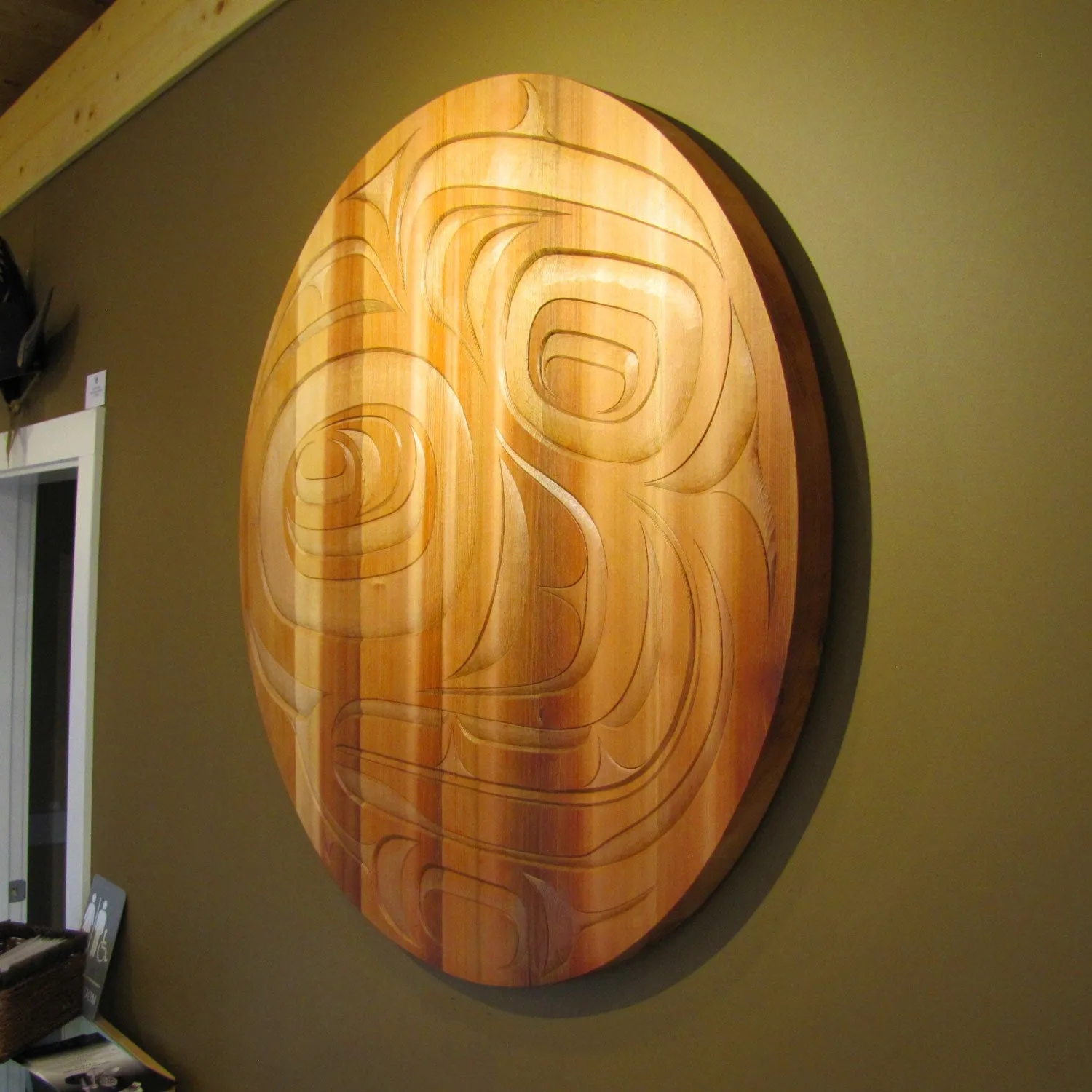 Bear and Salmon Cedar Panel