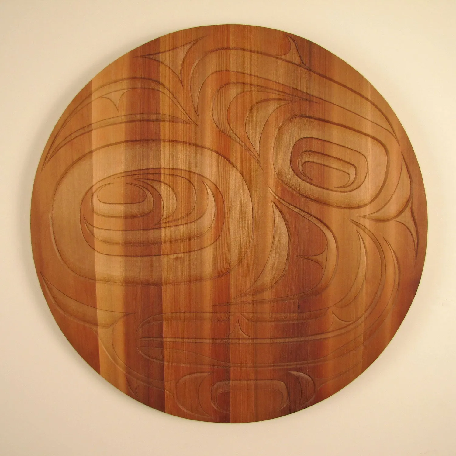 Bear and Salmon Cedar Panel