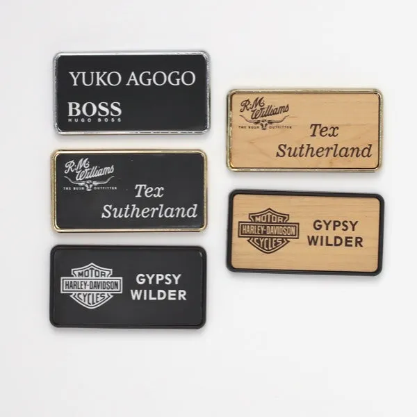 Black Name Badge Holders - Large Size - Pack of 20