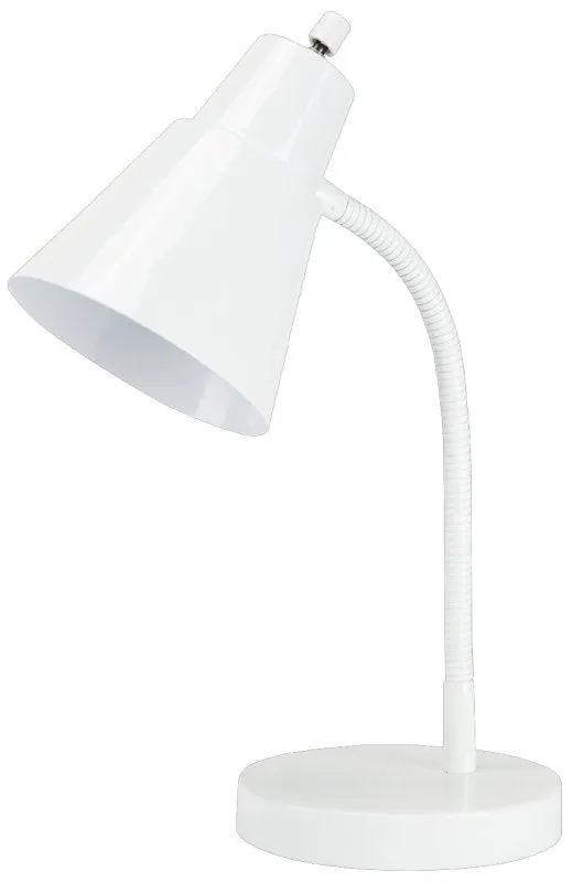 Boston Harbor TL-TB-170-WH-3L Flexible Desk Lamp, 120 V, 60 W, 1-Lamp, CFL Lamp, White Fixture, White :EA: QUANTITY: 1