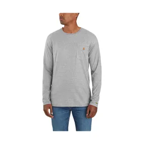 Carhartt Men's Force Relaxed Fit Long Sleeve Pocket Tee - Heather Grey