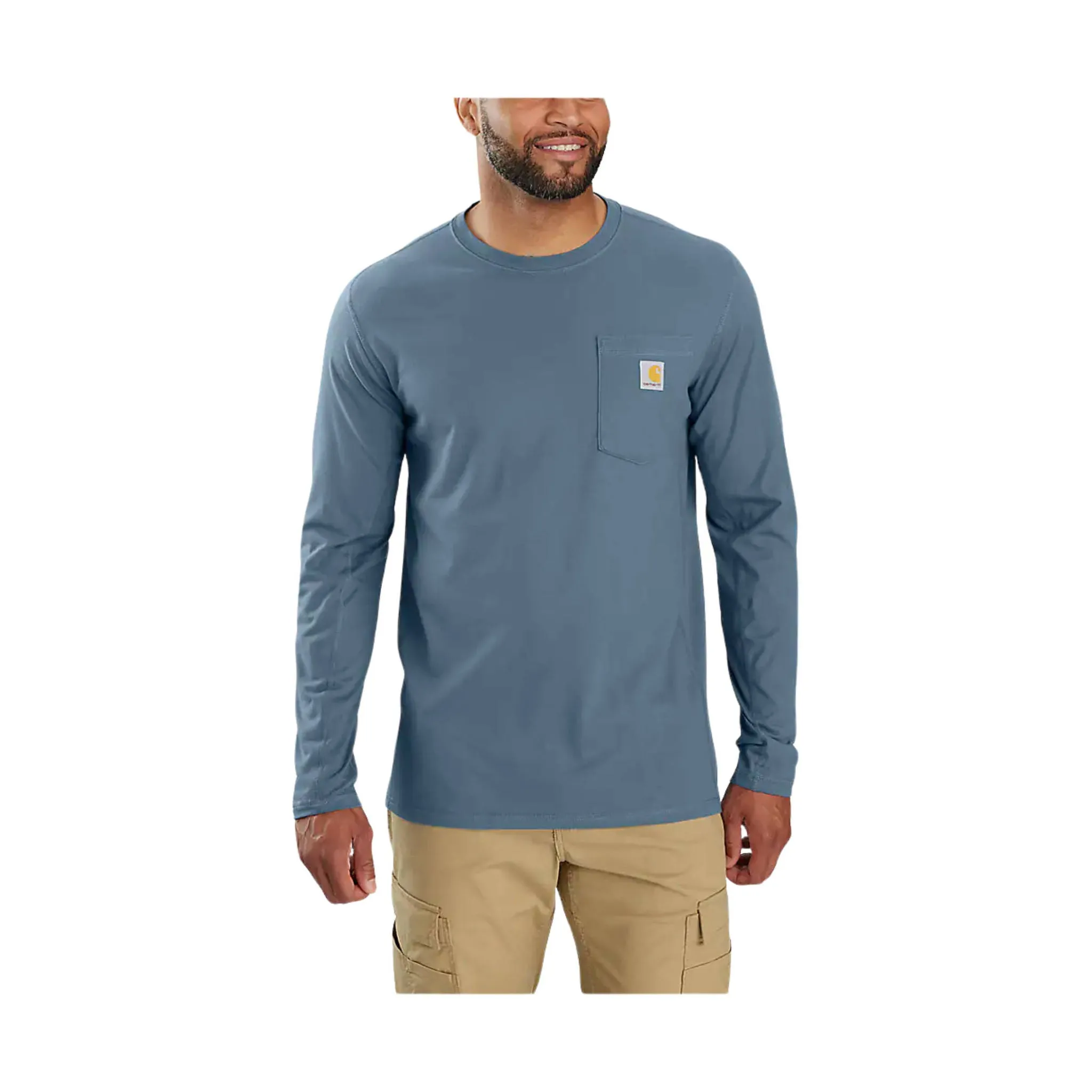 Carhartt Men's Force Relaxed Fit Long Sleeve Pocket Tee - Thundercloud