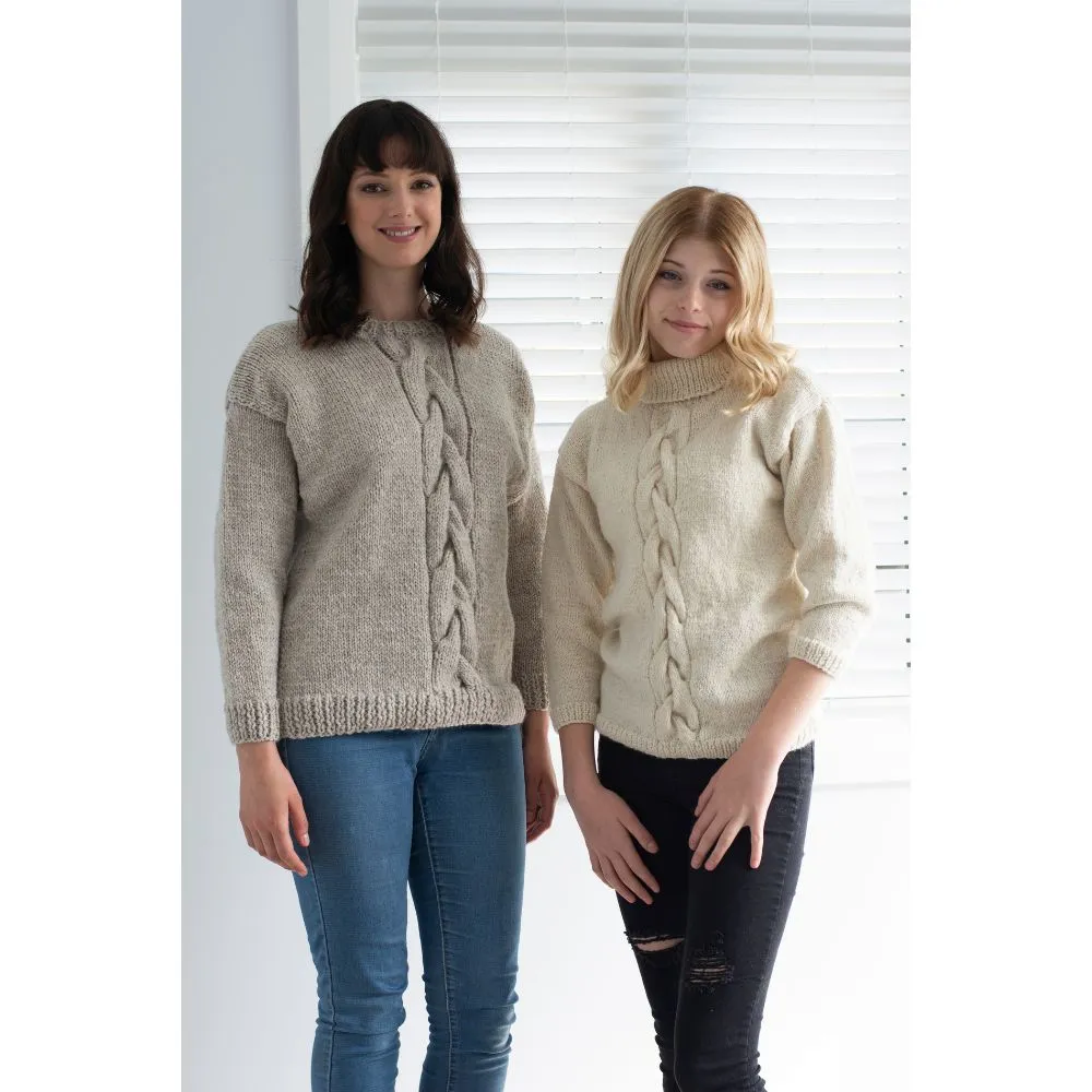 Centre Front Cable Sweater Knitting Pattern (N1521)