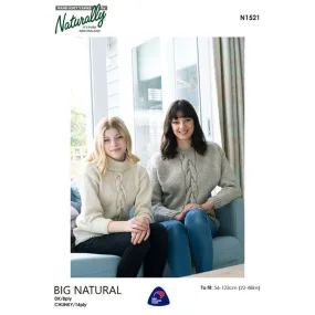 Centre Front Cable Sweater Knitting Pattern (N1521)