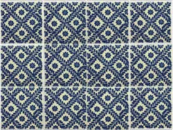 Ceramic Mexican Tile - Blue Vines