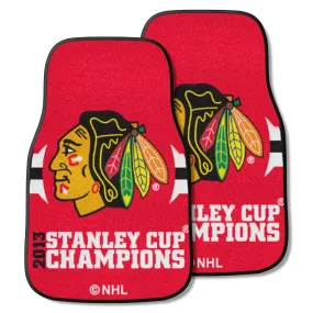 Chicago Blackhawks Front Carpet Car Mat Set - 2 Pieces, 2013 NHL Stanley Cup Champions