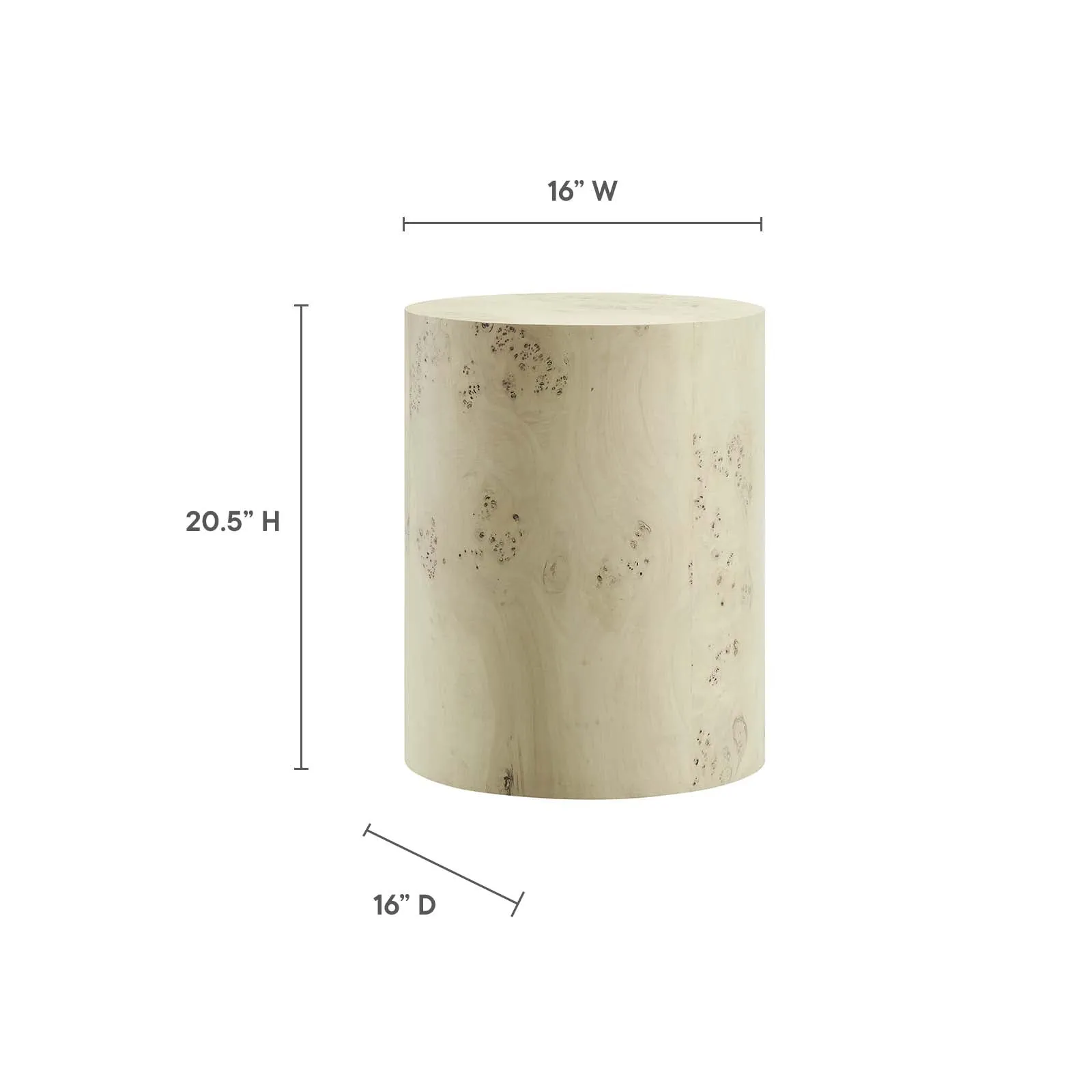Cosmos 16" Round Burl Wood Side Table By Modway - EEI-6271