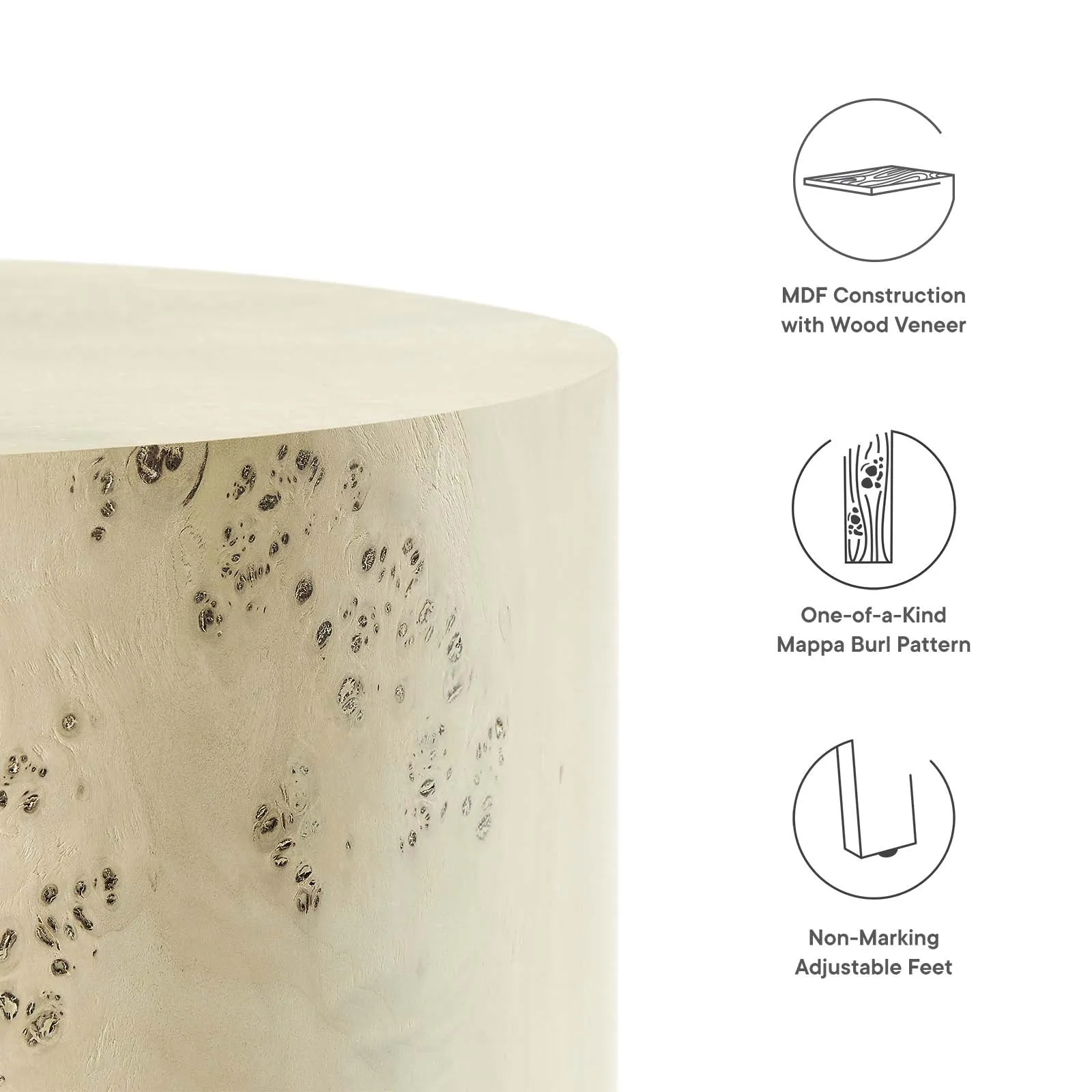 Cosmos 16" Round Burl Wood Side Table By Modway - EEI-6271