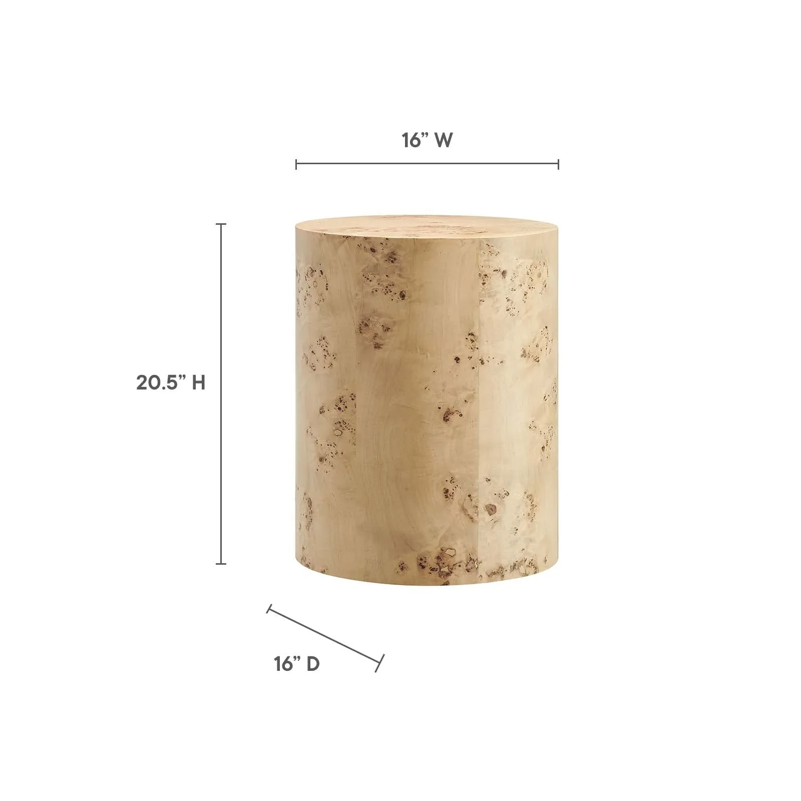 Cosmos 16" Round Burl Wood Side Table By Modway - EEI-6271