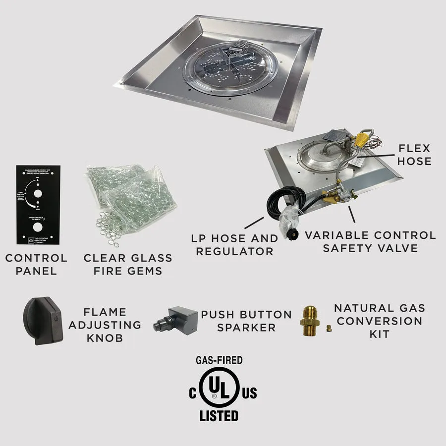 Crystal Fire Plus Square Gas Burner By The Outdoor Great Room