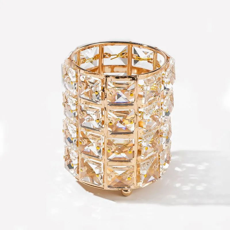 Crystal Metallic Gold Frame Storage Holder