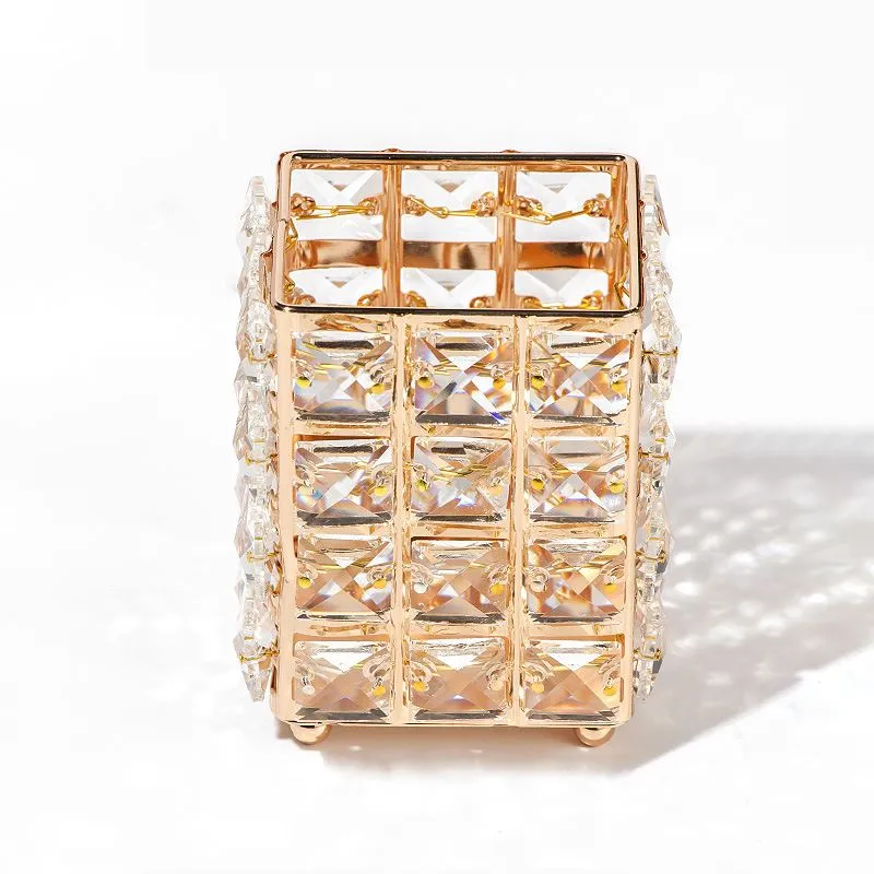 Crystal Metallic Gold Frame Storage Holder