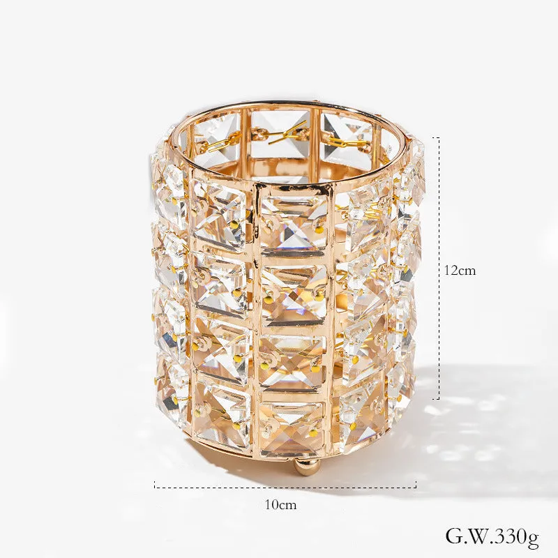 Crystal Metallic Gold Frame Storage Holder