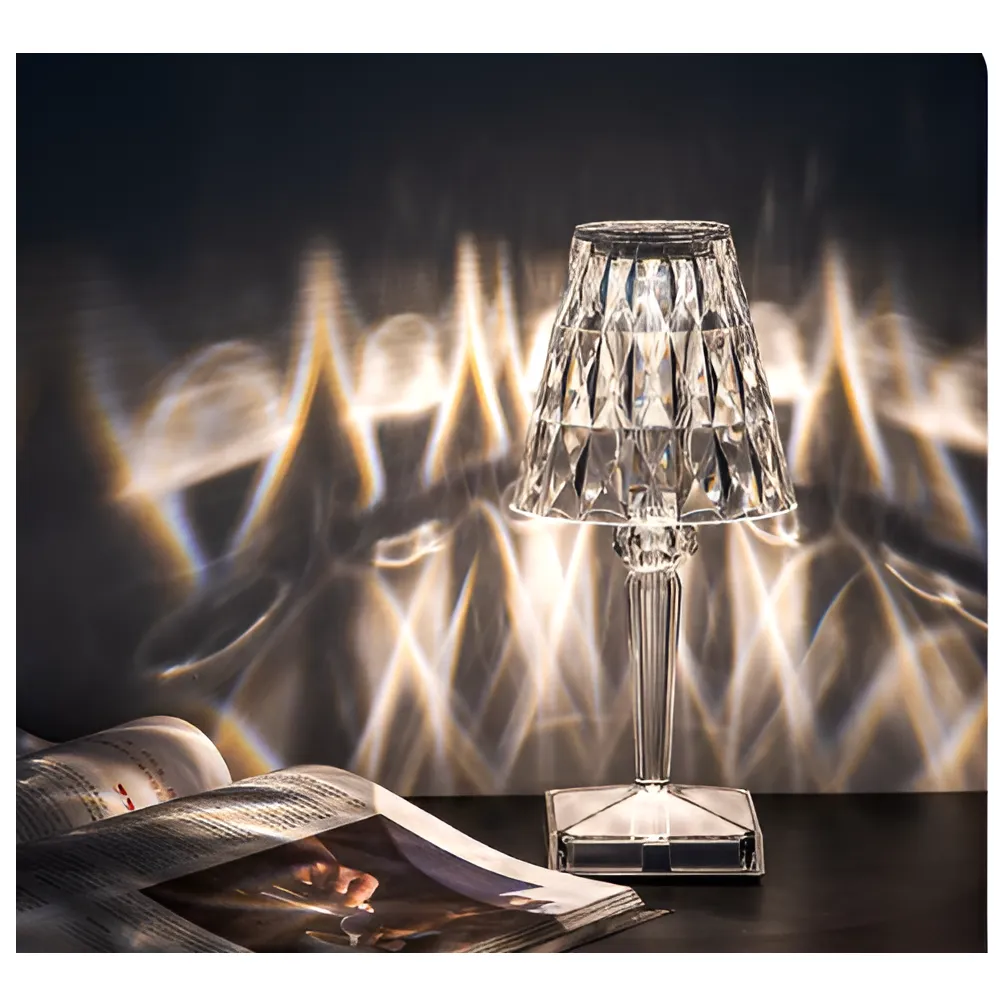 Diamond Glow - Kabellose USB Crystal Shine Nachttischlampe