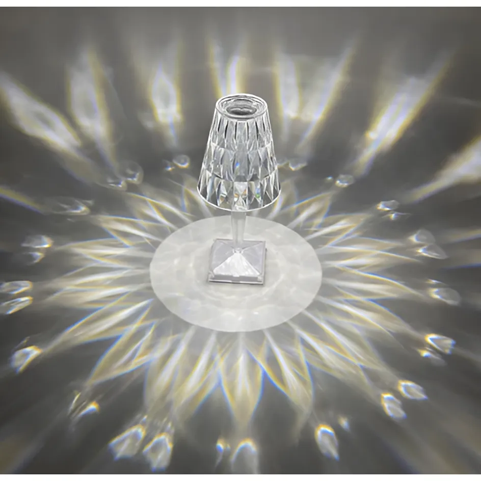 Diamond Glow - Kabellose USB Crystal Shine Nachttischlampe