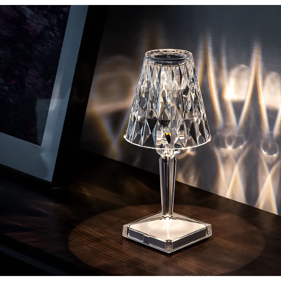 Diamond Glow - Kabellose USB Crystal Shine Nachttischlampe